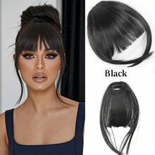 Women's Clip-In French Bangs Hair Piece, No Sideburns, Synthetic Hair, Natural Style, Heat-Resistant Fiber, Lightweight Invisible Clip-In Hair Accessory - Multicolor - View 11