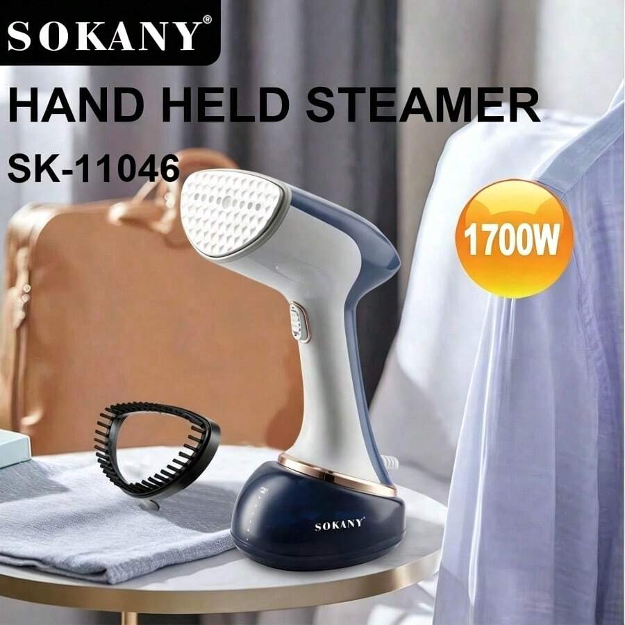 SOKANY 11046 多功能手持蒸汽熨燙刷,1700W 高功率,360ml 大容量,附 LED 顯示螢幕,適合居家使用,為商務人士設計的居家助手 - 藍白色 - 查看 1