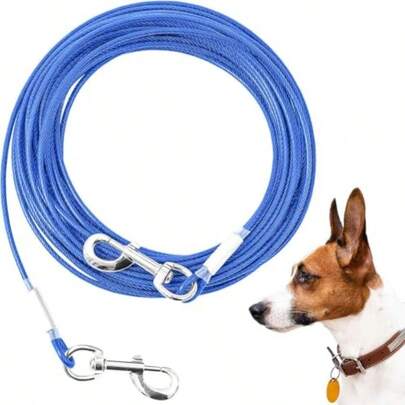 Tie Out Cable For Dogs, 10/20/30/50/100FT Dog Leads For Yard Chew Proof, Heavy Duty Tie Out Cable For Large Dogs Up To 125lbs, Dog Runner Tether