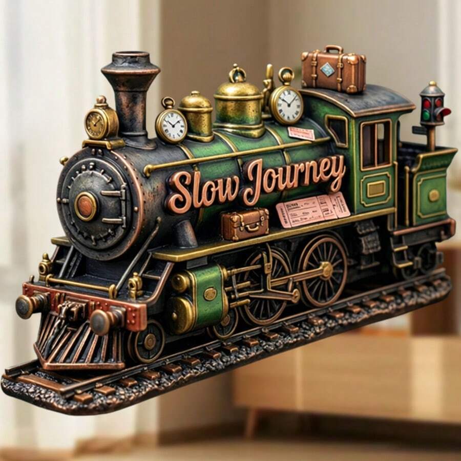Slow Journey 復古蒸汽火車磁鐵,搭配拋光黃銅與做舊皮革行李箱,每一聲汽笛都訴說著溫柔的鐵路故事,適合家中所有金屬表面使用的紀念品 - H - 查看 1
