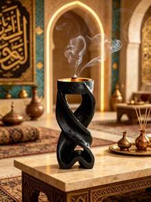 1 Geometric Resin Incense Burner Simple And Modern Aromatherapy Supplies Suitable For Festivals, Home And Office Decoration,Halloween,Spooky,Autumn, Winter,Holiday,Festival - White - View 1