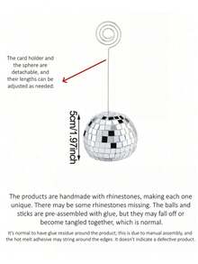 20pcs Disco Ball Shaped Table Number Holders, Silver Disco Style Photo Clips With Silver Blank Business Card Set, Spiral Metal Wire Table Number Holders, Christmas Wedding Photo Clips - A - View 5