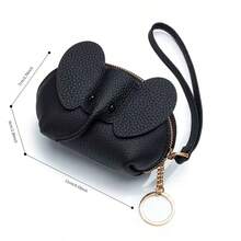 1pc New Creative Cute Elephant Bag Charm Women's Key Pouch Creative Card Holder Leather Elephant Coin Purse Zipper Lipstick Storage Bag Makeup Bag - Multicolor - View 3