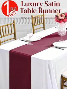 1-6 piezas Camino de mesa de satén rojo, camino de mesa de seda suave y sedosa de 12 in x 108 in, decoración de silla, decoración de habitación, decoración de mesa de comedor, perfecto para fiesta, boda, banquete, Navidad - Multicolor - Ver 17