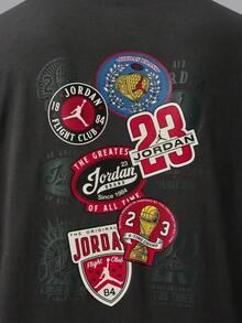 Jordan Men's AS ROUTE PATCH TEE Short Sleeve Knit Collarless T-Shirt TIX4991-045 - Black - View 4