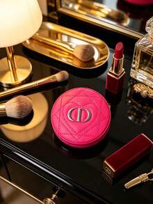 Dior Women's Rose Red Double-Sided Makeup Mirror - Authentic Counter Quality, Portable Makeup Mirror With Silver Logo, Easily Fits In Handbag, Perfect Gift For Women And Makeup Enthusiasts. - Rose Red - View 9