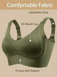 6 PCS Women's High-Elasticity Shockproof Bra: This Bra Features A Push-Up, Supportive, Breathable, Quick-Drying, And Highly Elastic Design Suitable - Multicolor - View 10