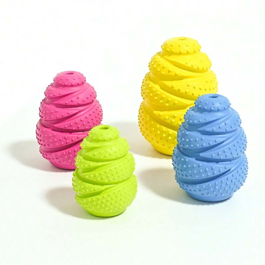 Bumpy Grenade Pet Treat Dispenser Toy, Rubber Chew Toy For Dogs, Teething Toy, Machine Washable And Freezable - Multicolor - View 1