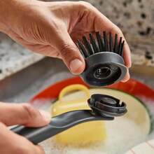 1pc Multi-Function Cleaning Brush With Base + Replaceable Cleaning Pad, Vertical Long Handle Brush With Base. Suitable For Kitchen Sink And Dish Cleaning, Colorful Space-Saving Design, Practical Daily Household Tool - Long-handle Cleaning Brush - View 11