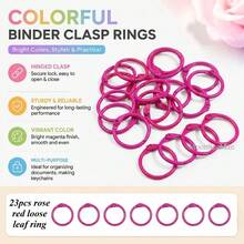 5pcs/10pcs/20pcs Rose Red Metal Loose Leaf Rings, Open Round Rings Hardware Accessories, Suitable For Notebook Binding, File Organization, Keychain, Bag Decoration And Handmade DIY Accessories - Book Clasp - View 10