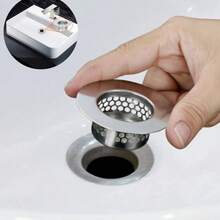 1pc Bathroom Sink Filter, Bathtub Drain Cover, Washbasin Drain Filter, Hair Catcher, Suitable For Laundry Room, Practical RV Sink, Drain Filter, Fits Drain Holes 3.17cm To 3.3cm - Silver - View 3