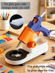 Multifunctional Universal Hot Glue Gun Holder, Compatible With Multiple Glue Gun Models, With Drip Tray, Cable Storage Box And Screw/Small Parts Storage Compartment, Keeps Your Workspace Organized - Multicolor - View 2