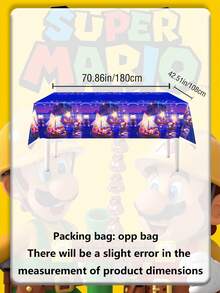 asmodee Multi-Sized Mario-Themed Plastic Tablecloths, Oil-Resistant And Easy To Clean. Ideal For Holiday, Birthday Themed Party And Banquet Table Decorations. - Multicolor - View 3