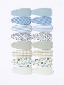 16 buah Jepit Rambut Motif Tetesan Air Campuran, Gaya Pastoral Klasik, Cocok untuk Musim Kembali ke Sekolah - Baby Blue - View 3
