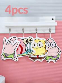 SpongeBob SquarePants 卡通毛絨手巾，可愛吸水懸掛式臉巾，柔軟手帕，適用於廚房/浴室，兒童與卡通愛好者的理想選擇 - 彩色 - 查看 12
