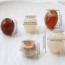 10/20/30pcs Dual-Color Faux Jade Texture Large Hole Round Beads, Acrylic Straight Hole Loose Beads For DIY Jewelry, Phone Chains, Bracelets - Multicolor - View 3