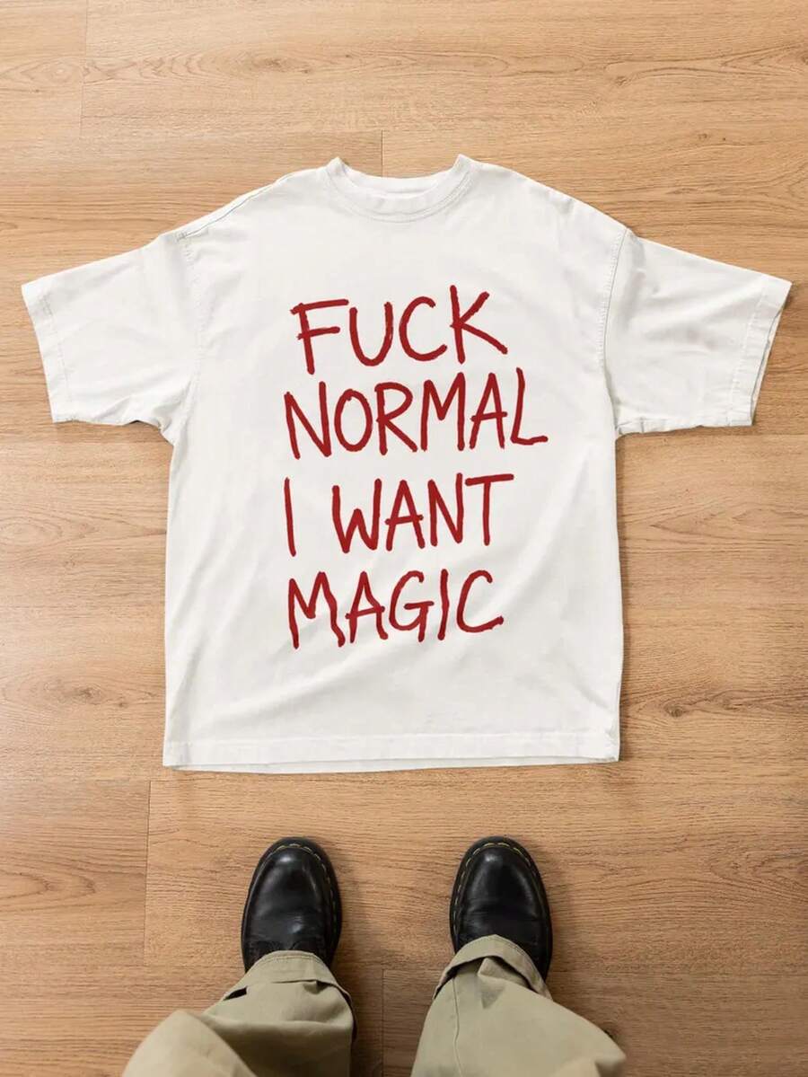T-shirt << Normal I Want Magic », T-shirt à citation graphique, T-shirt humoristique et séducteur, T-shirt inspiré des mèmes, T-shirt avec une phrase mignonne, T-shirt humorist - Blanco - Ver 1