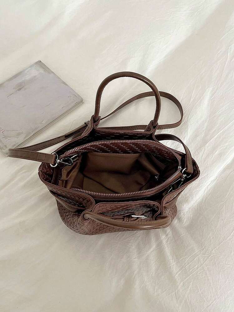 Korean Style Ins Handbag Fashion New Minimalist Niche Tote Bag Large Capacity Casual Versatile Shoulder Crossbody Bag - Brown - View 7