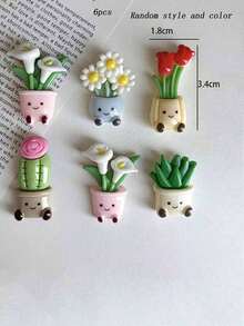 This 6-Piece Floral Refrigerator Magnet Set Is A DIY Multi-Functional Set Suitable For Various Scenarios, Including Decorating The Kitchen, Office, Whiteboard, Cabinets And Dishwasher (Random Color And Style, Non-Magnetic). - Multicolor - View 17