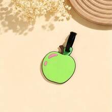 1pc Cute Fruit Shaped Silicone Luggage Tag, Adjustable Lanyard Luggage Name Tag, Strawberry Apple Banana Cartoon Design Bag Identification Tag, Backpack Anti-Lost Travel Accessory - Multicolor - View 2