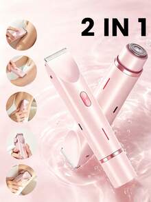 SKYWORTH 400mAh 2-In-1 Dual Head Electric Shaver For Women, Portable Travel Razor For Face, Bikini, Legs, Rechargeable, Compact And Lightweight - View 2