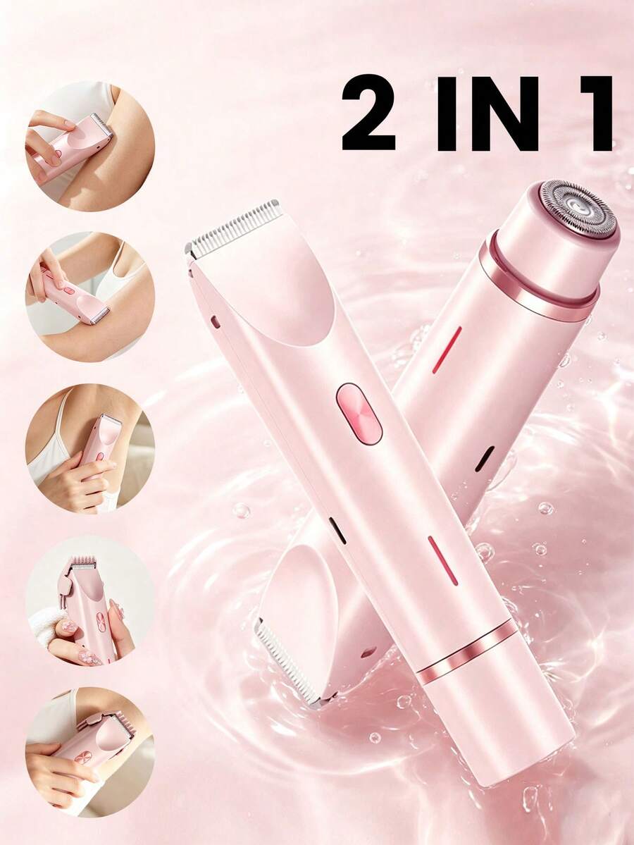 SKYWORTH 400mAh 2-In-1 Dual Head Electric Shaver For Women, Portable Travel Razor For Face, Bikini, Legs, Rechargeable, Compact And Lightweight