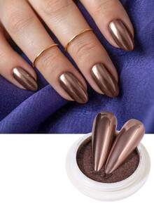 6 Caixas de Pó Metálico Espelhado para Unhas, Pó de Glitter para Outono e Inverno, Pigmento para Unhas Dourado, Champanhe, Marrom e Prata, Decoração de Manicure, Pó Espelhado Mágico Fino, Acessórios para Unhas para Mulheres&Meninas, Salão DIY - Multicolorido - Visão 5
