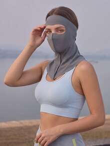 CAMEL CROWN 女士防晒面罩，夏季骑行驾驶防紫外线防尘耳挂式面罩，清凉透气，阻挡紫外线 - 遠山灰 - 查看 9