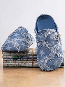 GAISIMA Men's Summer Height-Increasing Closed-Toe Slip-On Loafers, Thick-Soled Office Sandals, Couple Shoes - Baby Blue - View 3