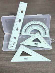 Multifunctional Geometric Ruler Set, Protractor, Triangle Ruler, Straight Ruler, Manual Measurement And Drawing Tools With Storage Box, Suitable For School DIY Woodworking, Learning Assistance, Student Supplies And Back To School Season - View 4