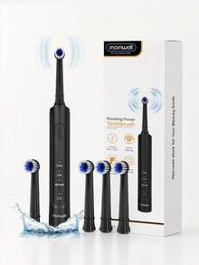 Mornwell T37 旋轉電動牙刷,可充電旋轉牙刷套組,3 種模式,4 個圓形刷頭,IPX7 防水 USB 快充,適用於成人、牙套、居家、旅行、禮品和日常護理 - 彩色 - 查看 2