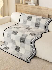 1pc Chenille Minimalist Square Sofa Cushion Pad For 1/2/3/4 Seater Sofa, Armrest And Backrest Cushion, Sofa Cover, All Season - Grey - View 7