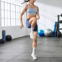 Adidas Women's Casual Printed Sports Tight Shorts For Fitness And Yoga - Blue - View 4