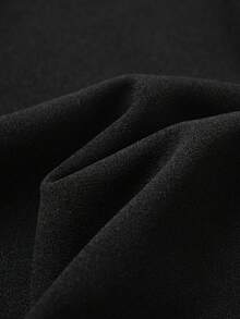 Celana Panjang Wanita Warna Hitam Polos, Pinggang Tinggi, Jahitan Depan, Kaki Lebar, Kancing dan Resleting, Celana Panjang Elegan untuk Beraktivitas di Luar Rumah - Hitam - View 8