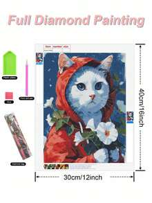 Diamond Painting Set - Cat, Round Acrylic Diamond, Home Wall Decor Frameless Art And Craft Set, Surprise Gift - A - View 5