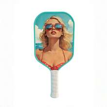 Raket Pickleball Kasual dengan Pola Pemandangan Laut Kreatif untuk Meredakan Stres, Pegangan Anti Selip, Ramah untuk Pemula, Desain Unik, Cocok untuk Penggunaan Pribadi atau Hadiah - Mint Blue - View 15