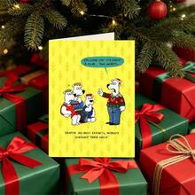 1 Kartu Ucapan + 1 Amplop Kartu Ucapan Natal Lucu, Beruang Kutub Bermain Tebak Kata Oh Ayolah, Ini Mudah, Untuk Teman, Liburan Musim Dingin Gaya Kartun Lucu. - Amplop kuning - View 7