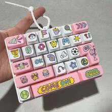1 buah Gantungan Kunci Anak-anak Bentuk Keyboard 26 Tombol Kreatif untuk Meredakan Stres, Gantungan Tas, Mainan Siswa, Warna Acak - MultiWarna - View 3