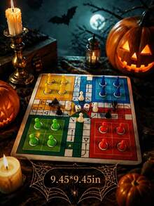 LUDO Classic Board Game 2-4 Player Game Set, Can Be Used As Mouse Pad Holiday Party Game, Interactive Board Game, Suitable For Family Christmas, Halloween Game Night, Classic LUDO Suitable For Christmas, Party Occasions, Travel Set, Back To School Game, Campus Game, Party Game, Portable Competitive Board Game Set, Includes Board, Dice And Pawns - Multicolor - View 8