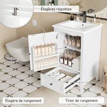 Bathroom Vanity Unit White 51x46x85cm - Modern Design - White - View 3
