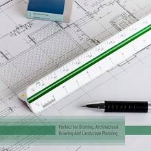 Metal Triangular Scale Ruler, 1:20-1:500 Multiple Scales, 30cm, Professional Architectural Drawing Scale, Suitable For Architects, Drafters, Engineers - 30cm - View 2