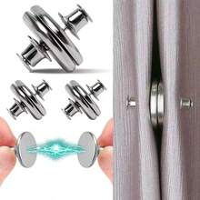 1Pair/2/4/5/7Pairs Magnetic Curtain Clips, Curtain Magnet Clips Magnetic Fixing Buckle, Suitable For Shower Curtains, Sewing Closure, Wall And Door Stickers - Silver - View 11