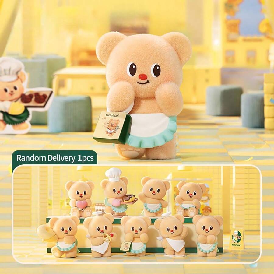 MINISO Butter Bear Business Day Series Blind Box Cartoon Anime Model Handmade Plush Doll Original Authentic Desktop Collection Decor Doll Birthday Gift (Random Delivery, 1pc) - Multicolor - View 1