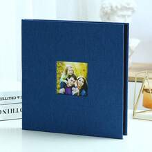 1pc Self-Adhesive Photo Album 3x5 4x6 5x7 8x10 Scrapbook 40 Blank Pages Linen Cover DIY Photo Album With Metal Pen - Linen Photo Album With Window - View 8