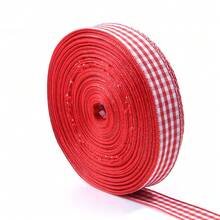 10 Yards/Roll Polyester Plaid Gift Ribbon, 6-25mm Multiple Sizes, Suitable For Holiday Party Gift Bouquet Packaging, Birthday Wedding Christmas New Year Party Scene Decoration, Hair Accessories Bow DIY Webbing - Red and White - View 11