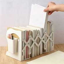 1 pieza Estante de almacenamiento de escritorio, Organizador de archivos de oficina, Estantería pequeña y sencilla para dormitorio, Organizador de libros de texto de escritorio, Estante de almacenamiento de archivos, Regalo de estantería para el regreso a la escuela - Multicolor - Ver 3