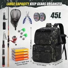 NEWHEY 45L Fishing Backpack With Rod Holder And Waterproof Rain Cover, 900D High-Strength Adjustable Compartment Fishing Gear Storage Bag - Men's/Dad's Gift - Multicolor - View 9