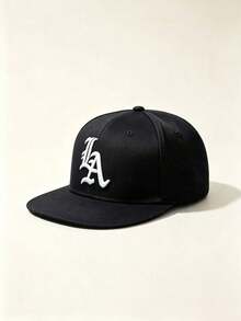 1pc Unisex Flat Brim Baseball Cap, LA Letter Gothic Embroidery, Hard Top Hip-Hop Style, Adjustable Strap, Suitable For Casual, Street, Party, Travel Daily Wear - Multicolor - View 12