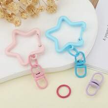 65pcs DIY Keychain Making Kit, Random Mixed Colors, Includes 50pcs Open Jump Rings, 10pcs Swivel Lobster Clasps, 5pcs Star-Shaped Spring Clasps, Suitable For DIY Doll Keychain, Bag Charm, Car Key Chain, Portable Hook Accessories, Keychain Making Materials, DIY Keychain Accessories - Accessory Set - View 4