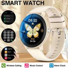 Reloj inteligente de pantalla redonda de alta definición con correa, reloj digital de moda, compatible con llamadas y control de música, reloj deportivo unisex, adecuado para la temporada de regreso a la escuela - Multicolor - Ver 14